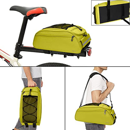 MOSISO Bike Rack Bag, Waterproof Bicycle Trunk Pannier Rear Seat Pouch Cycling Bike Carrier Backseat Storage Luggage Saddle Shoulder Bag - color: Yellow