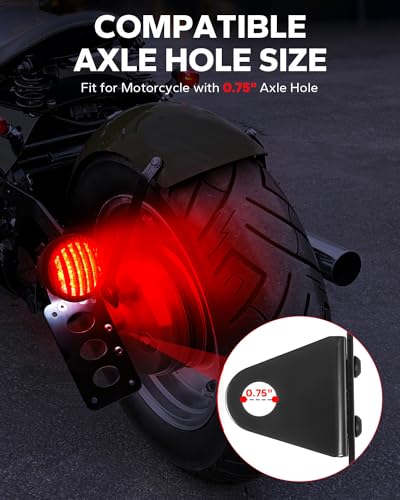 Amazicha 3/4" Motorcycle LED Tail Brake Light with Bracket, IP67 Waterproof Motorcycle Side Mount License Plate Rear Light Compatible for Harley Sporster Bobber Chopper Yamaha Suzuki Honda Kawasaki - size: 0.75inch, style: Flat