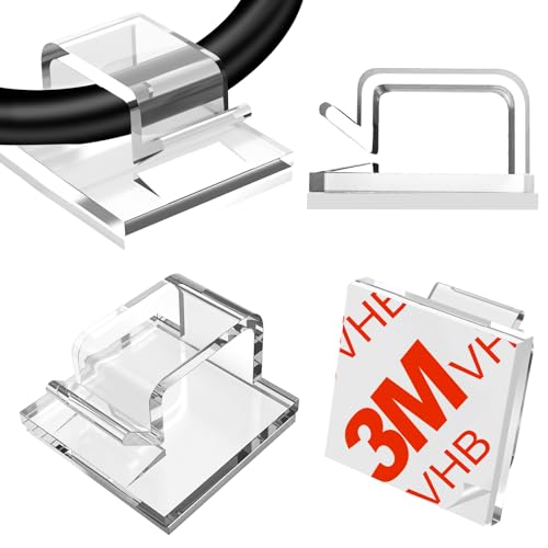 120 PCS Cable Clips Clear, Upgraded Adhesive Cord Clips for Wires on Wall, Christmas Light Clips Wire Clips for Cable Management Cord Organizer, USB, Phone Charger, Cat 6, Car Dash Cam - color: Clear, size: Small_120p