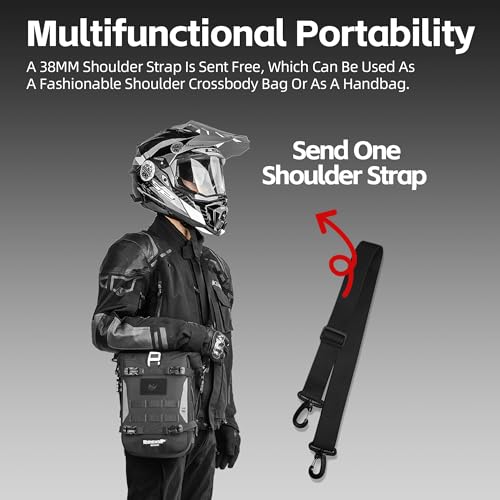 Rhinowalk Motorcycle Crash Bar Bag Waterproof Expandable Saddlebag with Secure Mounting Shoulder Strap (1pc)