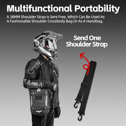 Rhinowalk Motorcycle Crash Bar Bag Waterproof Expandable Saddlebag with Secure Mounting Shoulder Strap (1pc)