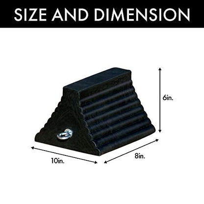 Checkers Industrial Safety Products Roadblock RC815 Rubber Wheel Chock with Void Bottom, Black, 10" Length x 8" Width x 6" Height