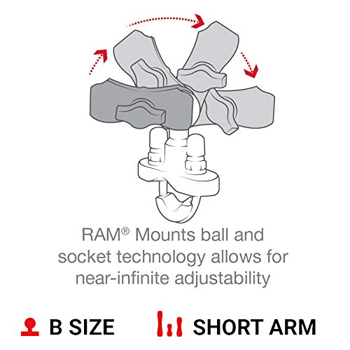 RAM MOUNTS X-Grip Motorcycle Phone Mount with Handlebar U-Bolt Base, Short Double Socket Arm, Universal Bike & ATV Smartphone Holder RAM-B-149Z-A-UN7U - style: Small Phones