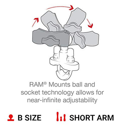 RAM MOUNTS X-Grip Motorcycle Phone Mount with Handlebar U-Bolt Base, Short Double Socket Arm, Universal Bike & ATV Smartphone Holder RAM-B-149Z-A-UN7U - style: Small Phones