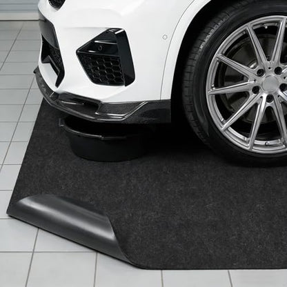 2 Pack 36" x 60" 0.12" Thick Oil Spill Mat Garage Rubber Mats for Floor – Black Water & Oil-Absorbent, Non-Slip, Easy to Clean, Reusable & Cut-to-Fit Mat for Oil Pan, Car, Motorcycle, Driveway