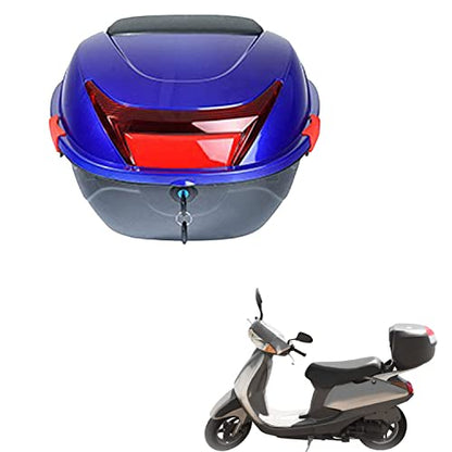 Daily Tail Box Motorcycle Trunk Luggage Top Box for Scooter/Motorcycle/Moped Back Top Case ABS Hard Shell 28L(Blue) - color: Blue