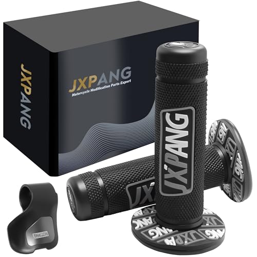 7/8" Motorctcle Handlebar Grips, Non Slip Dirt Bike Hand Handlebar Glue Left & 22mm Right & 24mm Universal for Motercross Most Pit Bike ATV UTVKLX KX EXC XC SX CRF CR YZ WR - color: Style-A-Black