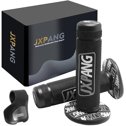 7/8" Motorctcle Handlebar Grips, Non Slip Dirt Bike Hand Handlebar Glue Left & 22mm Right & 24mm Universal for Motercross Most Pit Bike ATV UTVKLX KX EXC XC SX CRF CR YZ WR - color: Style-A-Black