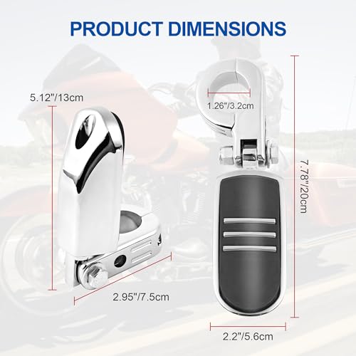 1.25" Motorcycle Highway Pegs Adjustable Engine Guard Pegs FootRest For Harley Touring Electra Road Glide Road King Street Glide Sportster 883 Dyna Softail Honda Suzuki Kawasaki Yamaha (Chrome 6) - color: Chrome Style 1