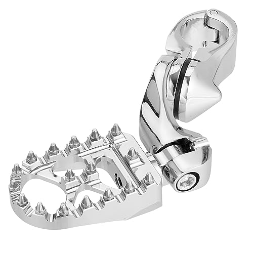Motorcycle Highway Foot Pegs, FootPeg Pedals, 1.25 inch Highway Bar Footpegs Fit for Harley Touring Honda Kawasaki Suzuki Yamaha (Large Silver) - size: Large Silver
