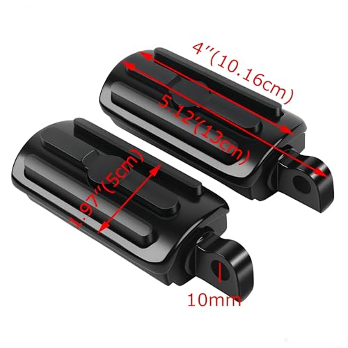 Motorcycle Footrests 10mm HighWay Foot Pegs Fits For Harley Davidson Touring Sportster Dyna Black - color: Black#8