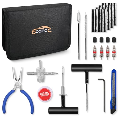GOOACC Tire Repair Kit, 37 PCS Tire Plug Kit, Tubeless Tire Puncture Repair Tool for Car, Motorcycle, ATV, Tractor, Lawn Mower - size: 37PCS