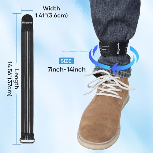 Cowboy Boot Straps, Adjustable Elastic Pant Leg Straps for Biking, Fishing, Hiking, Wading etc. - color: Black-2pcs