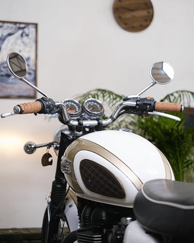 Trip Machine Company Motorcycle Handlebar Leather Grip Wrap Covers – Universal Throttle Grip Covers with Double Sided Tape – Anti-Slip Bike Handle Accessories - color: Brown Perforated