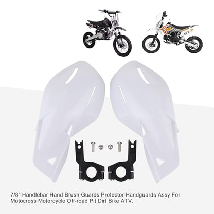 GOOFIT 7/8" Handlebar Hand Brush Guards Protector Handguards Assy Replacement for Motocross Motorcycle Off-road Pit Dirt Bike ATV White - color: White