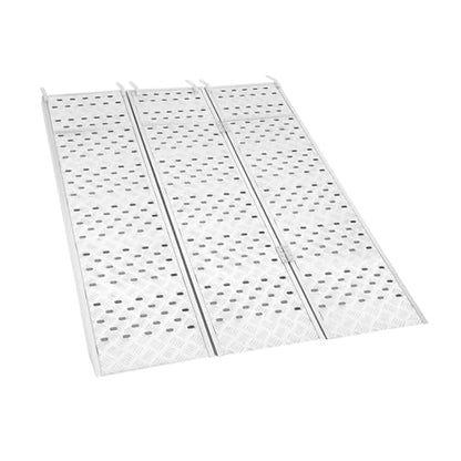 Aluminum Tri Fold Ramp with Treads, Extra Wide Loading Ramps 1500lb Capacity Heavy Duty Trailer Ramps for Motorcycles ATV/Utv Lawn Mowers Tractors (77 * 54in) - size: 77*54in