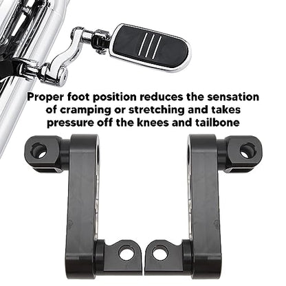 Foot Peg Highway Bracket Adjustable Foot Peg Extension Bracket Compatible with Motorcycles for Riders and Passengers - color: Black and White