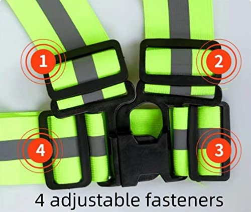 Running Reflective Vest Reflective Belt Adjustable Safety Vest Night Running Outdoor Riding High Visibility Reflective Tape for Motorcycle Jogging 4pieces