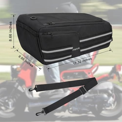 MOSISO Compatible with Ruckus 2010-2023 Under Seat Storage Bag, 18L Multifunctional Scooters Saddle Luggage Tool Gear Carry Bag Accessory Pouch with Handle & Shoulder Strap, Black