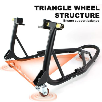 Xitomer Mobile Rear Paddock Stand Paddock Motorcycle Stand Dolly, Universal Motorcycle Lift, Adjustable Motorcycle Stand Lift Motorcycle Wheel Stand