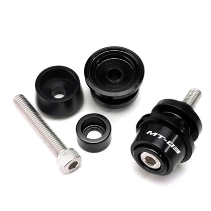 MOWOK Fit For YAMAHA MT03 MT-03 2015 2016 2017 2018 2019 2020 2021 2022 2023 2024 2025 2026 Motorcycle Accessories 6MM Swingarm Spools Slider M6 Stand Screws (Black) - color: Black