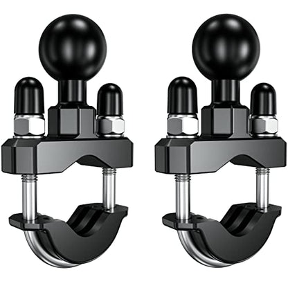 BRCOVAN 1'' Ball Handlebar U-Bolt Mount, Fit Rails Diameter 0.5'' to 1.26'' | 2 Pack, Compatible with RAM Mounts B Size 1 inch Ball Double Socket Arm & Bike Motorcycle Phone Holder