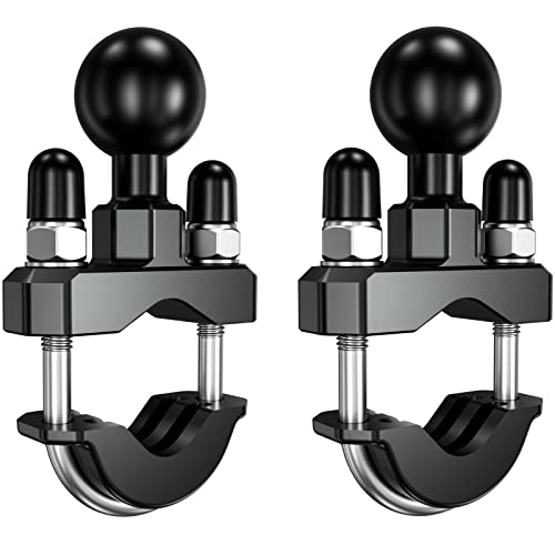 BRCOVAN 1'' Ball Handlebar U-Bolt Mount, Fit Rails Diameter 0.5'' to 1.26'' | 2 Pack, Compatible with RAM Mounts B Size 1 inch Ball Double Socket Arm & Bike Motorcycle Phone Holder