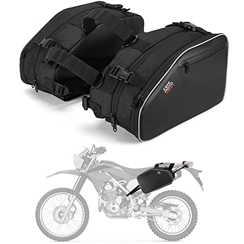 KEMIMOTO Motorcycle Saddlebags Expandable 20-24L Saddle bags with Rain Covers Compatible with Dirt Bike Dual Sport Motorcross Motorbike Racing Mountain Off-Road Mini Motorcycle Side Bags