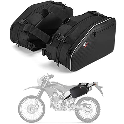 KEMIMOTO Motorcycle Saddlebags Expandable 20-24L Saddle bags with Rain Covers Compatible with Dirt Bike Dual Sport Motorcross Motorbike Racing Mountain Off-Road Mini Motorcycle Side Bags