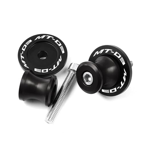 MOWOK Fit For YAMAHA MT-03 MT03 2015 2016 2017 2018 2019 2020 2021 2022 2023 2024 2025 2026 Motorcycle 6MM Swingarm Spools Slider M6 Stand Screws (Black) - color: Black