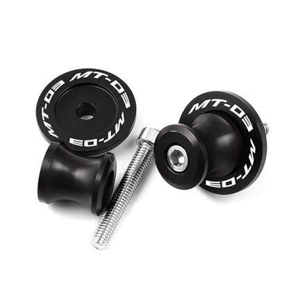 MOWOK Fit For YAMAHA MT-03 MT03 2015 2016 2017 2018 2019 2020 2021 2022 2023 2024 2025 2026 Motorcycle 6MM Swingarm Spools Slider M6 Stand Screws (Black) - color: Black