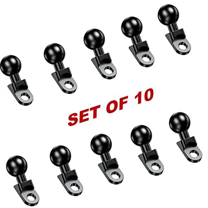 BRCOVAN 10PCS, Aluminum Alloy Mount with 1'' TPU Ball & 10mm Mounting Hole | Angled Bolt Head Adapter Ball Base Compatible with RAM Mounts B Size Double Socket Arm - style: R12-Set of 10