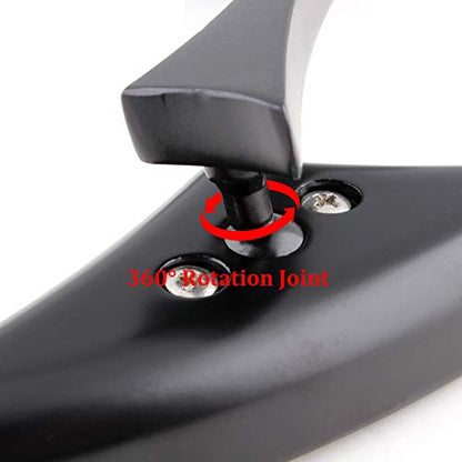 Black Universal Motorcycle Rearview Side Mirrors Compatible with Honda Kawasaki Suzuki Harley Bolt (Black-Harley) - color: Black-Harley
