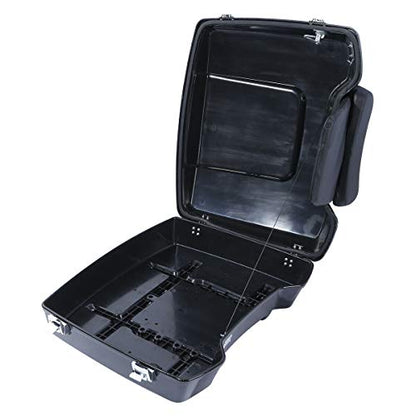 TCMT Razor Motorcycle Trunk Box Backrest Pad Fit For Harley 2009-2013 Touring Road Glide Street Glide Electra Glide Road King 2009-2013 (Chrome Latches)- Pack - color: Chrome Lacthes Trunk+Backrest