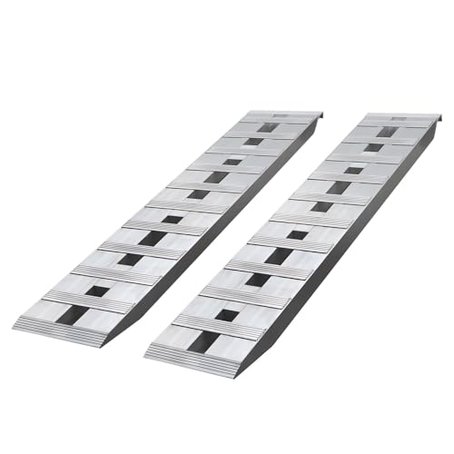 Loading Ramps 6000 Lbs, 2Pcs Folding Powerspots Loading Ramps for Pickup Trucks Bed,Truck Car Auto Trailers Ramps with Load Straps for Motorcycles, ATV/UTV, Lawn Mmowers, Tractors, 60" L x 12" W