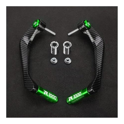 Clutch Lever Guards for GSX-R GSXR 1000 GSXR1000 2001-2024 Motorcycle Aluminum Handlebar Brake Clutch Lever Hand Guard Protector Handguard - color: Green With logo