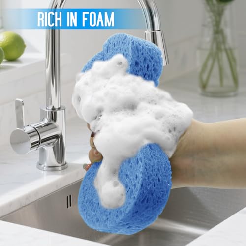 3PCS Car Wash Sponge, Heavy Duty Car Sponges for Washing, Car Accessories Large Sponges for Cleaning, Automotive Cleaning Supplies, Eco Friendly Sponge (7.68 x 3.74 x 1.38 Inch), Blue - color: Blue