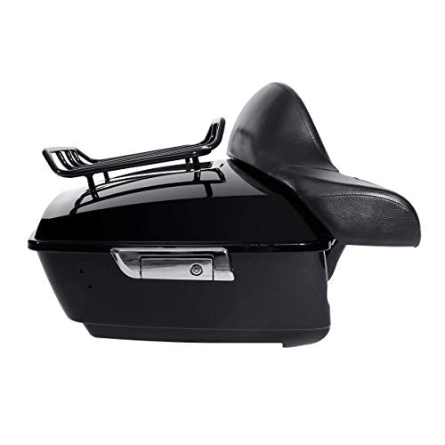 SLMOTO King Tour Trunk Backrest, Pad Wrap Backrest Luggage Rack Top Rail Fit for Harley Road King Road Glide Street Glide FLHXSE and CVO FLHR FLHRC FLHRSE FLHT FLHX 2014-2025 - color: AStyle #11