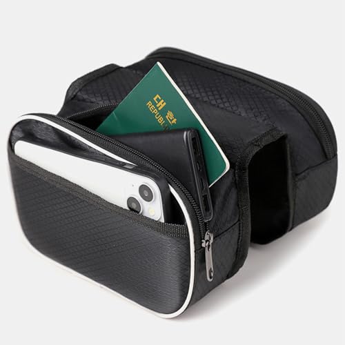 Bicycle Storage Bag, Bike Storage Bag - Waterproof Bike Frame Bag & Pouch for Bicycle Accessories | Bike Tool Bag, Gear for Men, Phone Bag Compatible with Mobile Phones (1 Set)