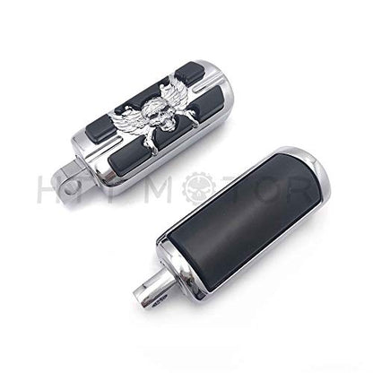 MT216-060- Motorcycle Chrome Zombie Pirate Foot Pegs Compatible with most models w/Harley male mount-style footpeg supports Dyna Touring