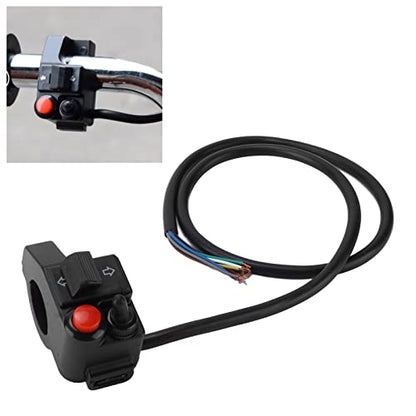 7/8inch Motorcycle Blinker Switch, Motorcycle Blinker Switch, 22mm Left Aluminum Alloy Turn Signal Blinker Push Button with Horn Beam