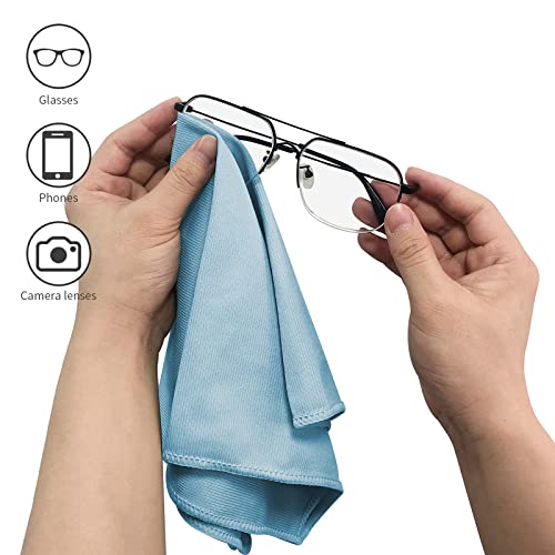 Puomue 6 Pack Microfiber Glass Cleaning Cloth, 16 Inch X 16 Inch, Lint Free Quickly Clean Window, Glasses, Windshields, Mirrors, and Stainless Steel, Multicolor - color: Multicolor
