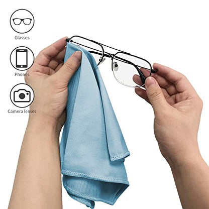 Puomue 6 Pack Microfiber Glass Cleaning Cloth, 16 Inch X 16 Inch, Lint Free Quickly Clean Window, Glasses, Windshields, Mirrors, and Stainless Steel, Multicolor - color: Multicolor