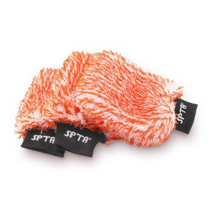SPTA Microfiber Car Wash Mitt, 3Pcs Car Sponge Glove Wrapped in Soft, Plush Fiber Cloth Material, Safe Washing with Any Car Soap, Bucket, Foam Gun, Foam Cannon, Other Cleaning Supplies - color: 3pcs Microfiber Car Wash Mitt