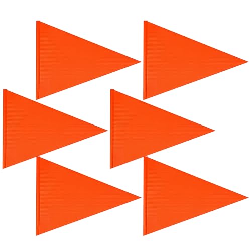 6 Pieces Orange Safety Flag 10x18 Inch,Bike Flags Replacement High Visibility Safety Flag Pennant Waterproof Orange Flag for Boat UTV ATV Car Bike Yacht Warning Banner