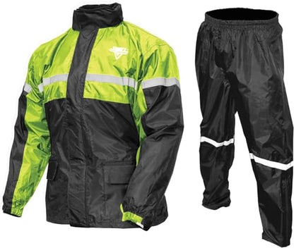 Nelson Rigg Stormrider Rain Suit; 100% Waterproof, Pants and Jacket Included with Reflective Striping - color: Hi-vis Yellow/Black, size: Medium