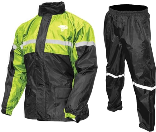 Nelson Rigg Stormrider Rain Suit; 100% Waterproof, Pants and Jacket Included with Reflective Striping - color: Hi-vis Yellow/Black, size: 3X-Large