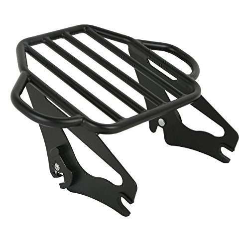 TCT-MOTORPARTS Black Detachable Backrest Sissy Bar w/Docking Hardware Kits Luggage Rack for Harley Touring Street Glide Road King 2009-2013 - color: Black #2(2009-2013)