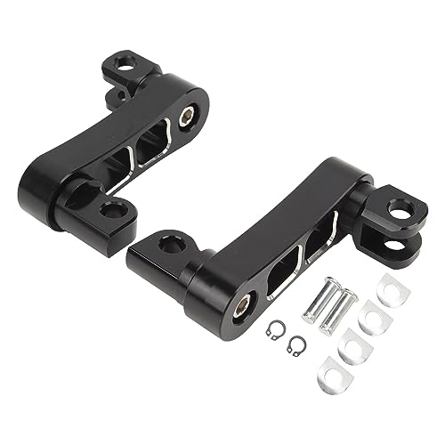 Generic Motorcycle Foot Pegs Bracket, Adjustable Highway Foot Pegs Extension Brackets, Passenger Highway FootPegs Male Mount Foot Peg Clamp Support Extensions Bracket (Black White) - color: Black White