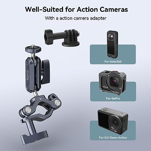 SMALLRIG Bike Motorcycle Handlebar Mount for Gopro, Pole and Roll Bar Mount, CNC All-Metal 22-32mm for Action Cameras Gopro, Insta360 and DJI - 4191